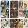Чехол для телефона cats and the library tree для iPhone 5 5s 2020se 6 6s 7 8 plus x 10 XR XS 11 12 13 mini pro MAX черная задняя крышка из ТПУ
