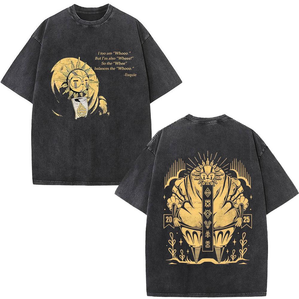 Esquie Clair Obscur Expedition Vintage Washed T Shirts Mens Women Clothing Fashion Cotton Short Sleeve Tshirt Streetwear