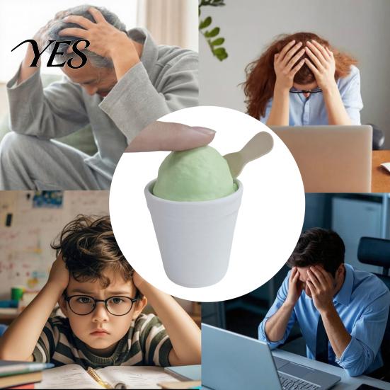 Fast Rebound Keycap Toy Ice Cream Cup Fidget Clicker, 3D Printed Finger Durable Stress Reliever Anxiety Relief Push Button for Kids Adults