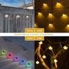 Solar Fence Lights Warm/RGB Color Changing Solar Wall Light Outdoor Waterproof LED Solar Decorative Lighting for Step Backyard
