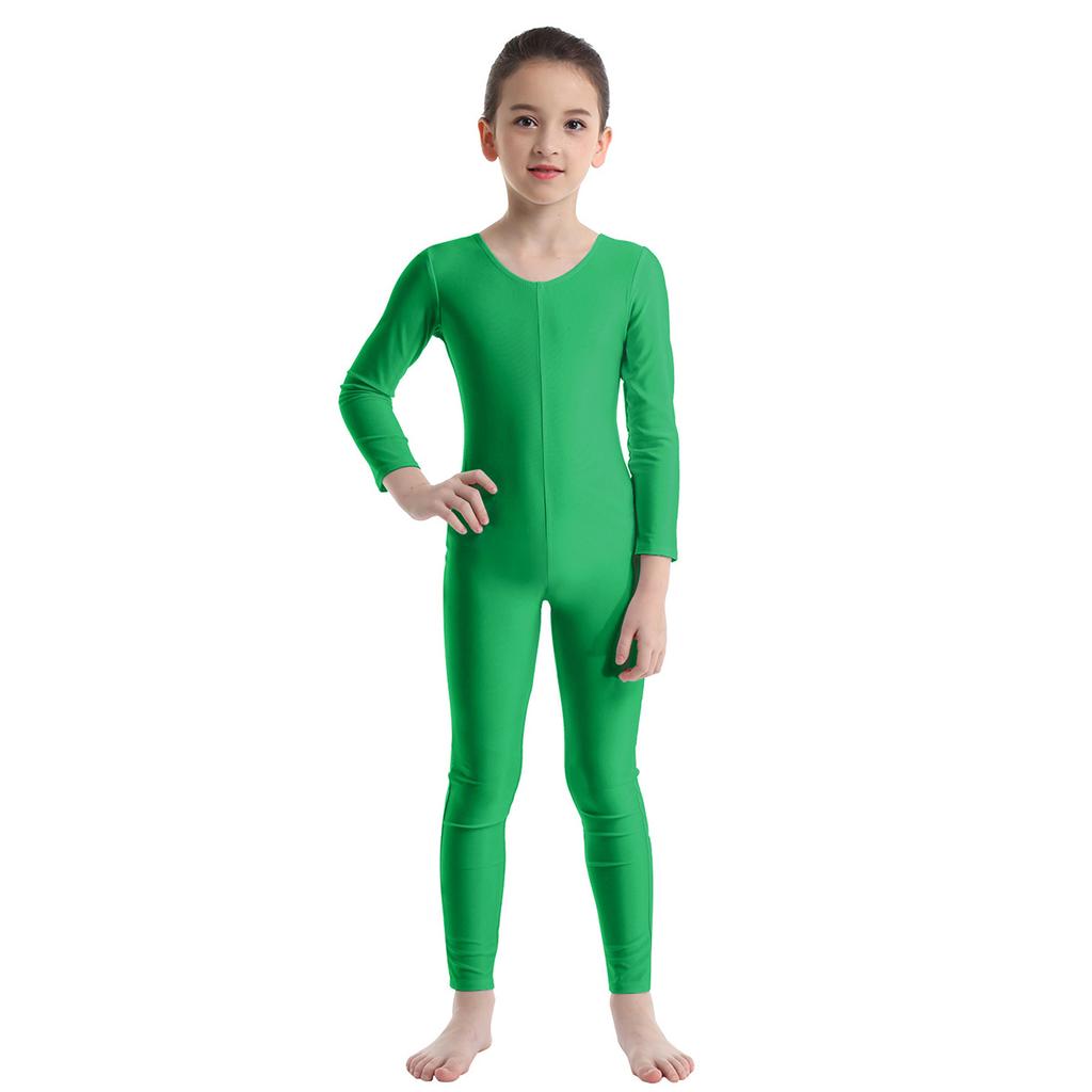 Children's Ballet Gymnastics Leotard Dance Costume Girls Long Sleeves Jumpsuit Bodysuit Dancewear Kids Full Body Unitard