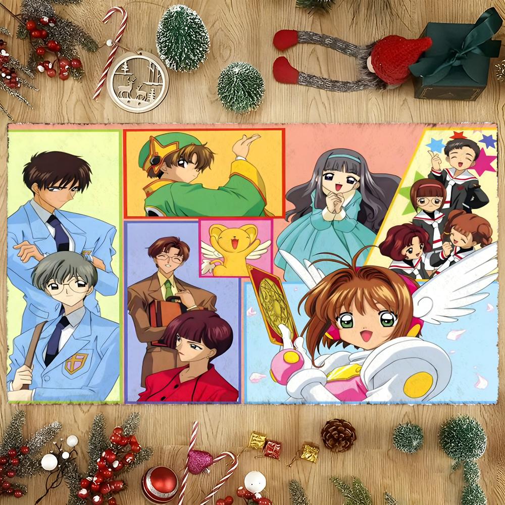 Floor Mat Soft Flannel Rug Non Slip Absorbent Mat for Bathroom Bedroom Home Decor C Cardcaptor S Sakura Cartoon