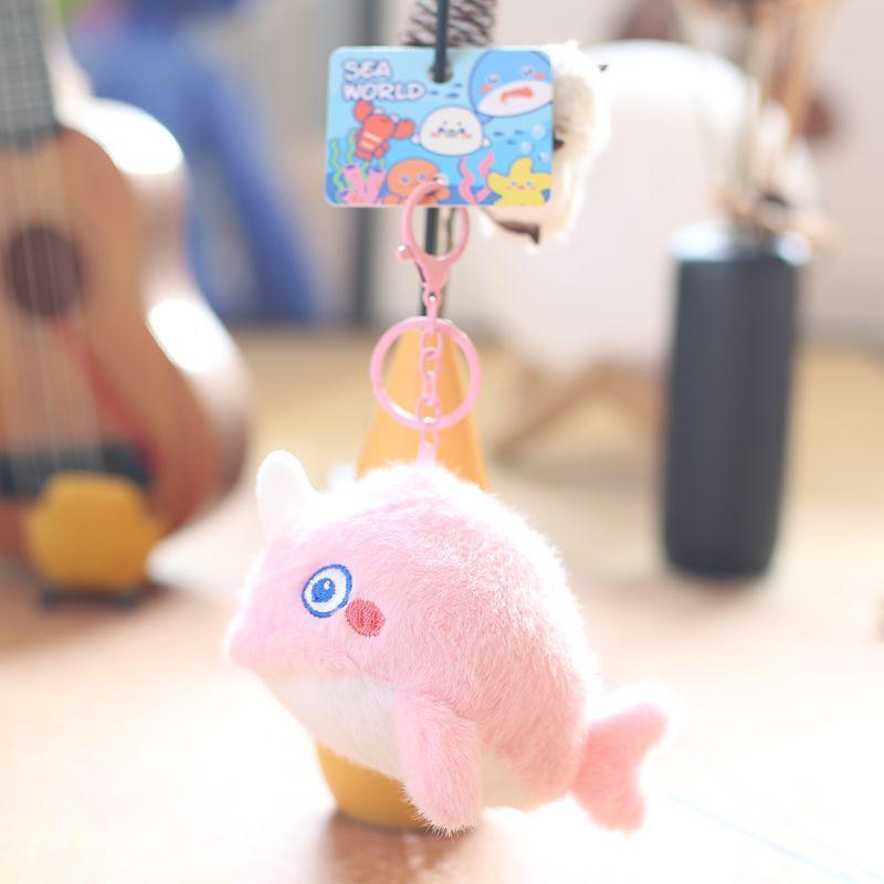 Cute Cute Marine Animal Jellyfish Pendant Plush Toy Doll Crab Lobster Keychain Bag Hanging Decoration