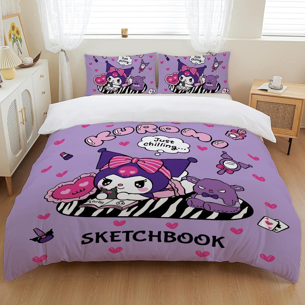 Halloween Kulomie 3D Digital Printing Cartoon Quilt Set Three-Piece Set