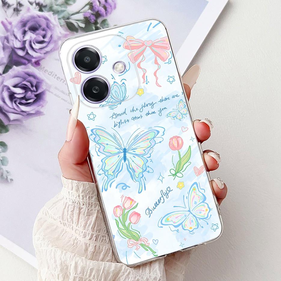 Чехол для Oppo A3 A3x 4G CPH2641 Роскошный Модный Расписной Чехол Прозрачный Силиконовый Чехол для Телефона Для Oppo A3x OppoA3 OppoA3x 4G Мягкий Чехол