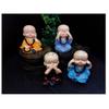 Small Buddha Monks Set of 4 for Car Dashboard Miniature Decor Items Garden Idols Figurine & Showpieces Idols