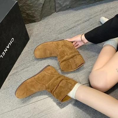 Модные ботинки на плоской подошве для женщин, весенне-осенние, одинарные, 2024, новые, с мягкой подошвой, полусапожки, женская обувь