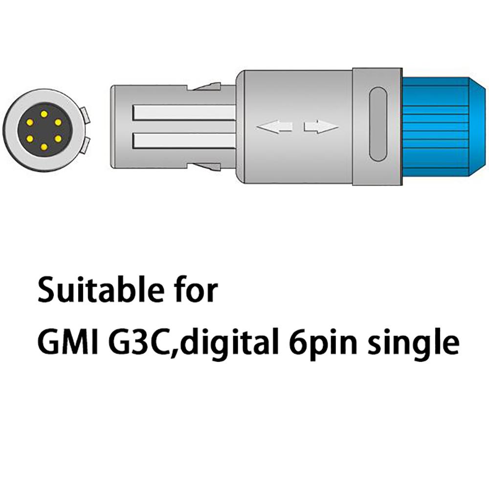 Совместим с GMI G3C, цифровыми 6-контактными мониторами пациентов, многоразовым датчиком SPO2, датчиком пальца SPO2, мониторингом данных о насыщении крови кислородом.