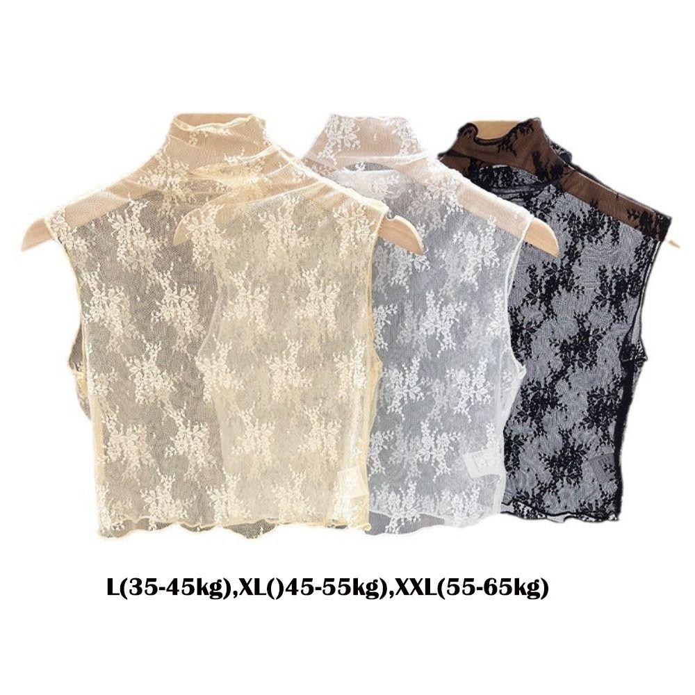 Fashion Lace Floral Fake Collar Detachable White Black Blouse Shirt Removable Collar Slim Gauzy False Collar Women