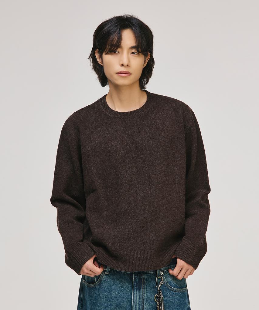 SIGNATURE Blend Shade Round Neck Knit [Brown]