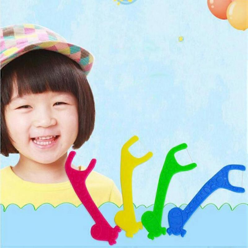 Childrens Tooth Flosser Fun Kids Flosser Plaque Removal Food Particle Removal for Oral Hygiene 60Pcs