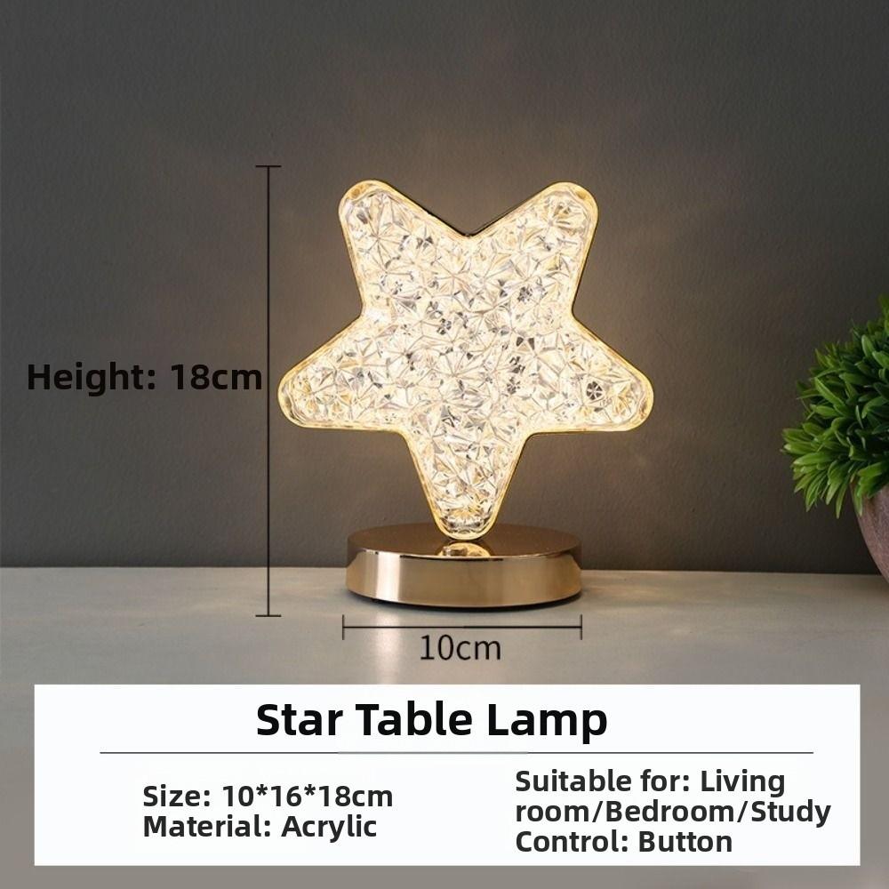 Creative Gift 3 Color Dimmable Led Touch Table Lamp Dimmable Touch Control Crystal Night Light USB Rechargeable Beside Lamp