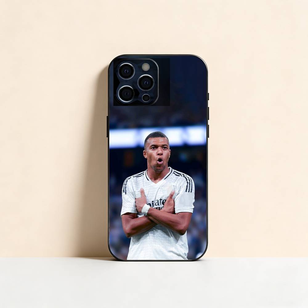 Чехол для телефона Футбольная звезда K-kylian M-mbappe Для iPhone 17,16,15,14,13,12,11 Plus,Pro Max,XS,Мягкий силиконовый Черный чехол