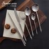 304 Stainless Steel Western Cutlery Bamboo Idea Design Japanese Retro Style Steak Knife, Fork and Spoon Set Chopsticks