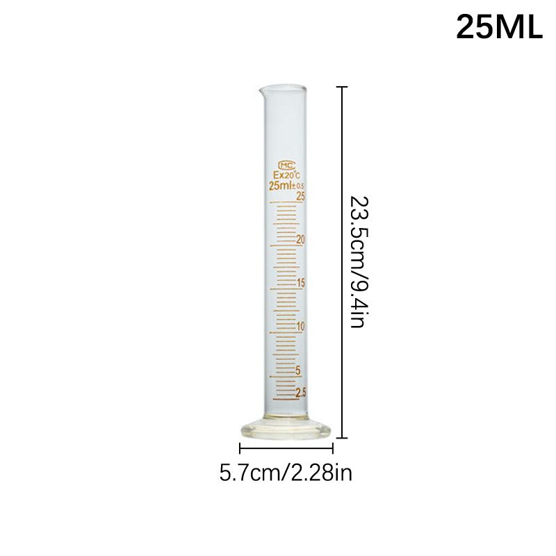 1 шт. Профессиональный толстостенный стеклянный градуированный мерный цилиндр, инструмент 5 мл 10 мл 25 мл 50 мл 100 мл, мерный цилиндр для лабораторного снабжения