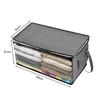 Foldable Blanket Storage Bags Foldable Blanket Storage Bins with Sturdy Zippers Thick Fabric Large Clear Window & Carry Handles