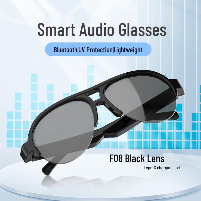 Smart Bluetooth Glasses with Wireless Bone Conduction Earphones, Models F06/F07/F08