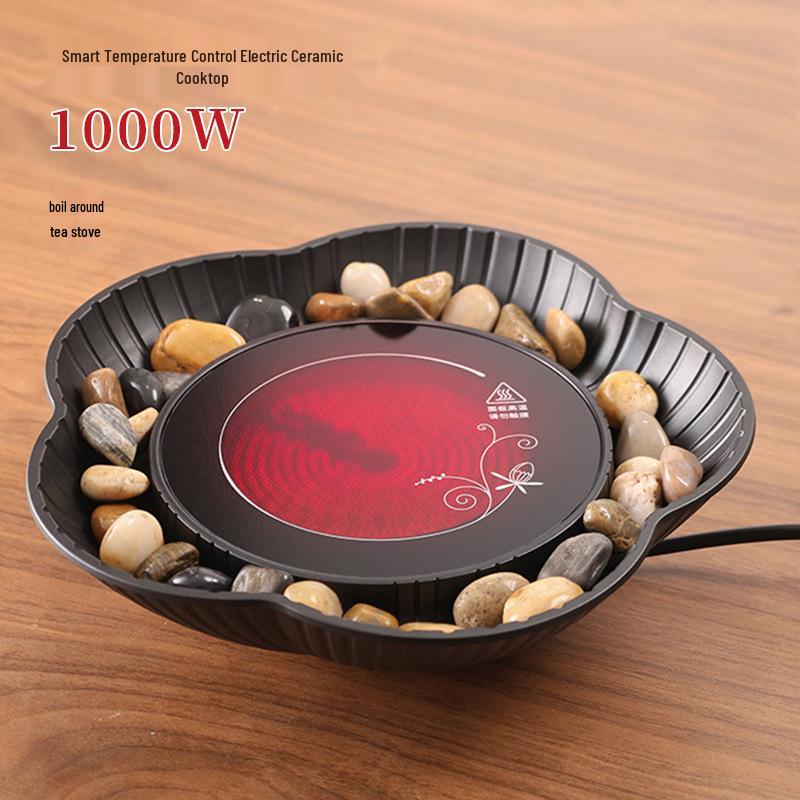 Набор для подогрева чая и вина в китайском стиле для использования в помещении с электрической керамической плитой и стеклянным чайником