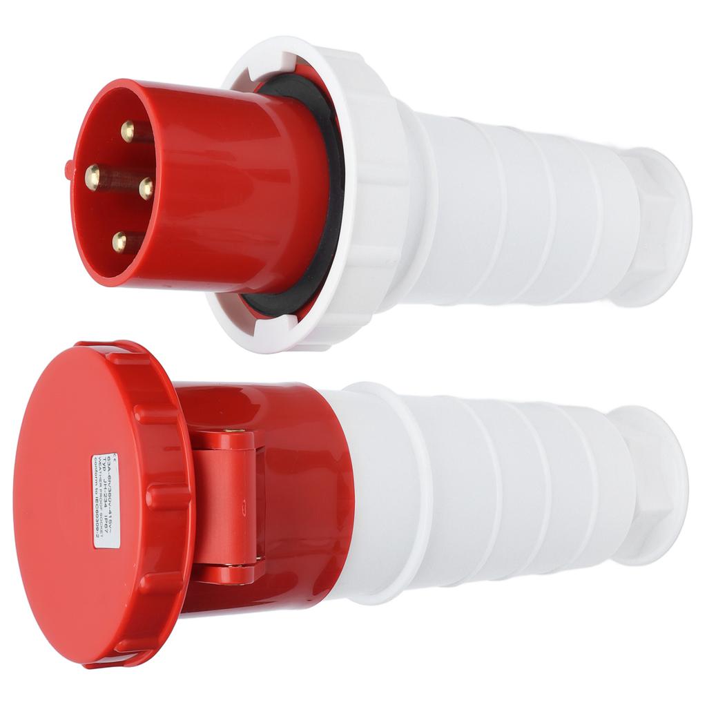 Промышленная вилка розетка 3 фазы 4 контакта IP67 водонепроницаемый авиационный разъем 380В415В 63А 3P+E