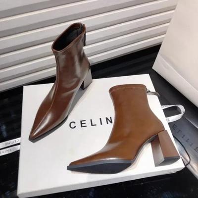 Новые туфли на высоком каблуке женские туфли 2025 Мода женские ботинки на молнии Острый носок Однотонные Короткое голенище Массивный каблук Ботинки Botas De Mujer