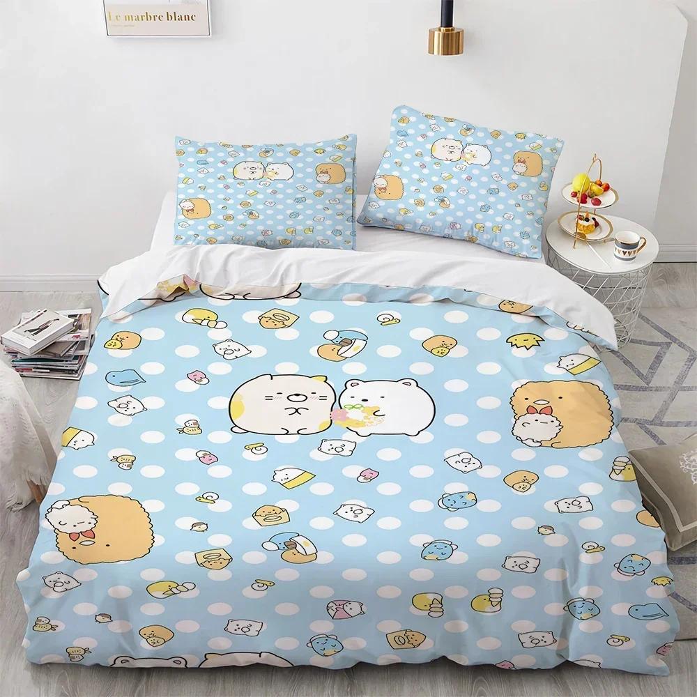 3D Печать Мультяшный Sumikko Gurashi Уютное Покрывало Пододеяльник Наволочка Комплект Постельного Белья Детская Спальня Декор Домашний Текстиль