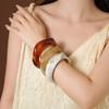 Marble Pattern Irregular Wide Bracelet Smudging Retro Hand Ring Acrylic Bangle Decoration