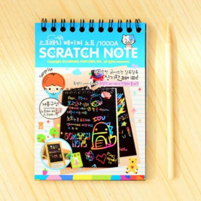Детский Граффити Блокнот DIY Скретч-Рисование Игрушки для Игры Бумага для Рисования Книга для Рисования Черная Бумага Детская Ранняя Обучающая Игрушка Приятный Подарок
