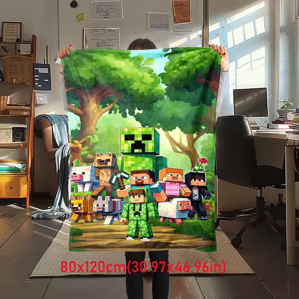 Classic Entertainment Sandbox Xbox Games Minecraft blanket, home warming, four season bed decoration, sofa cover, flannel throwing blanket K4