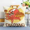 Cartoon Japanese Takoyaki Food Pillow Case Printed Brushed Fleece Pillow Baby Skin-Touch Eco-Friendly Dye-Sublimat