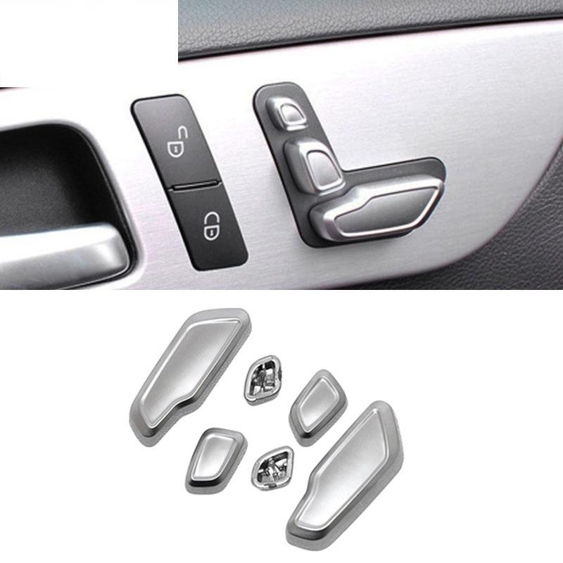Car Styling Seat Adjust Buttons Replace Decoration Covers Stickers Trim for Mercedes Benz C E Class W204 W212 Auto