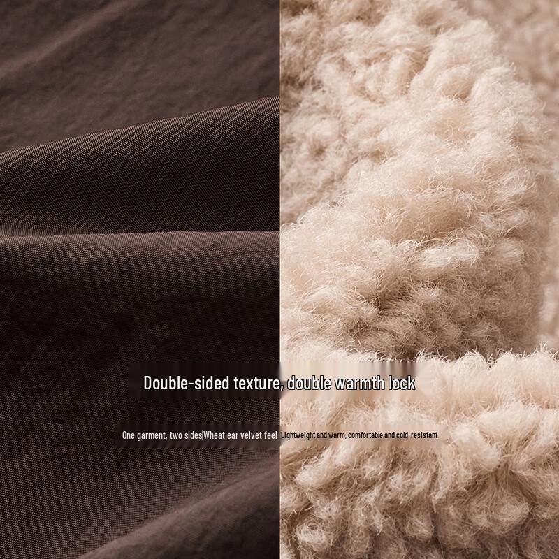 Chuyu Women's Reversible Cartoon Embroidered Plush Jacket