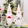 Праздничные рождественские чехлы для винных бутылок с очаровательным дизайном безликого старика в красном и сером