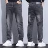 Осенние и зимние толстые джинсы мужские облегающие, маленькие, прямые, новые мужские брюки, деловые, повседневные, длинные мужские брюки, модный бренд