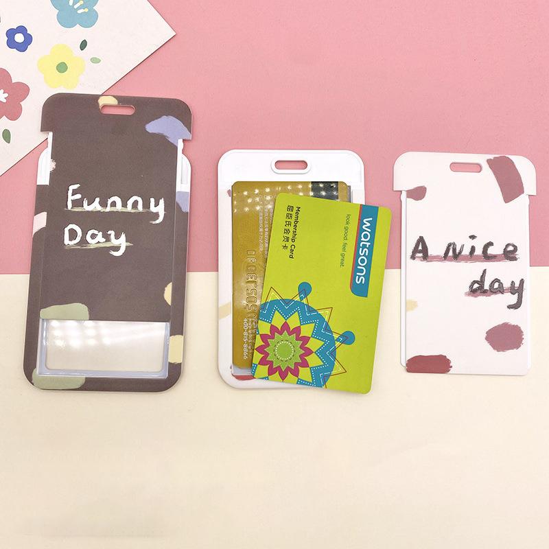 Ins держатель для карточек с героями мультфильмов студенческий кампус подвесная сумка на шею шнурок для удостоверения личности защитный чехол для защиты от потери чехол для карты подарки