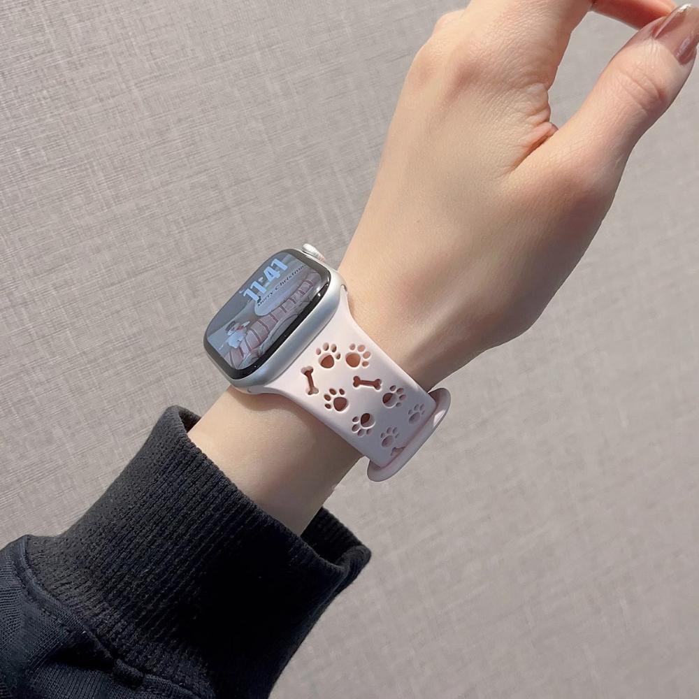 Силиконовый ремешок с отпечатком лапы собаки для ремешка Apple Watch 49 мм 46 мм 42 мм 44 мм 41 мм 40 мм 38 мм Correa Браслет Series 10 9 8 7 SE 6 5 4 3 Ultra2