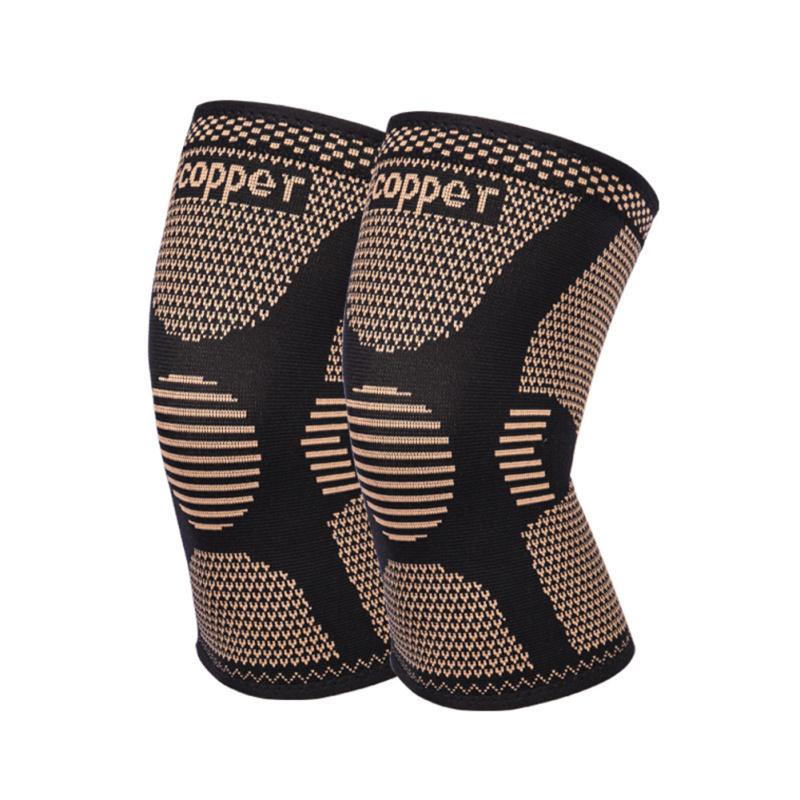 1 Pair Nylon Knee Sleeve Knitted Stretch Copper Knee Pads For Arthritis Pain Relief