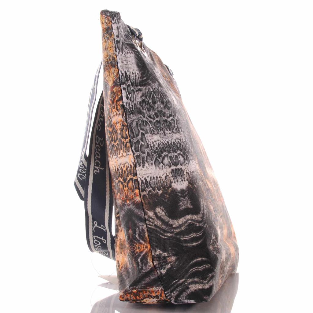 Strandtasche mit Snake Print und Reißverschluss