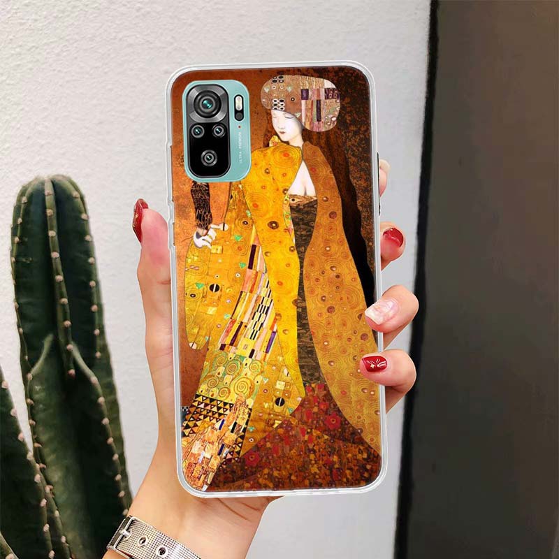 Поцелуй Густава Климта Дизайн Для Чехла Телефона Xiaomi Redmi Note 14 13 12 11 Pro Plus 14S 12S 11S 11E 11T 10S 10 9S Fundas Cover Coqu