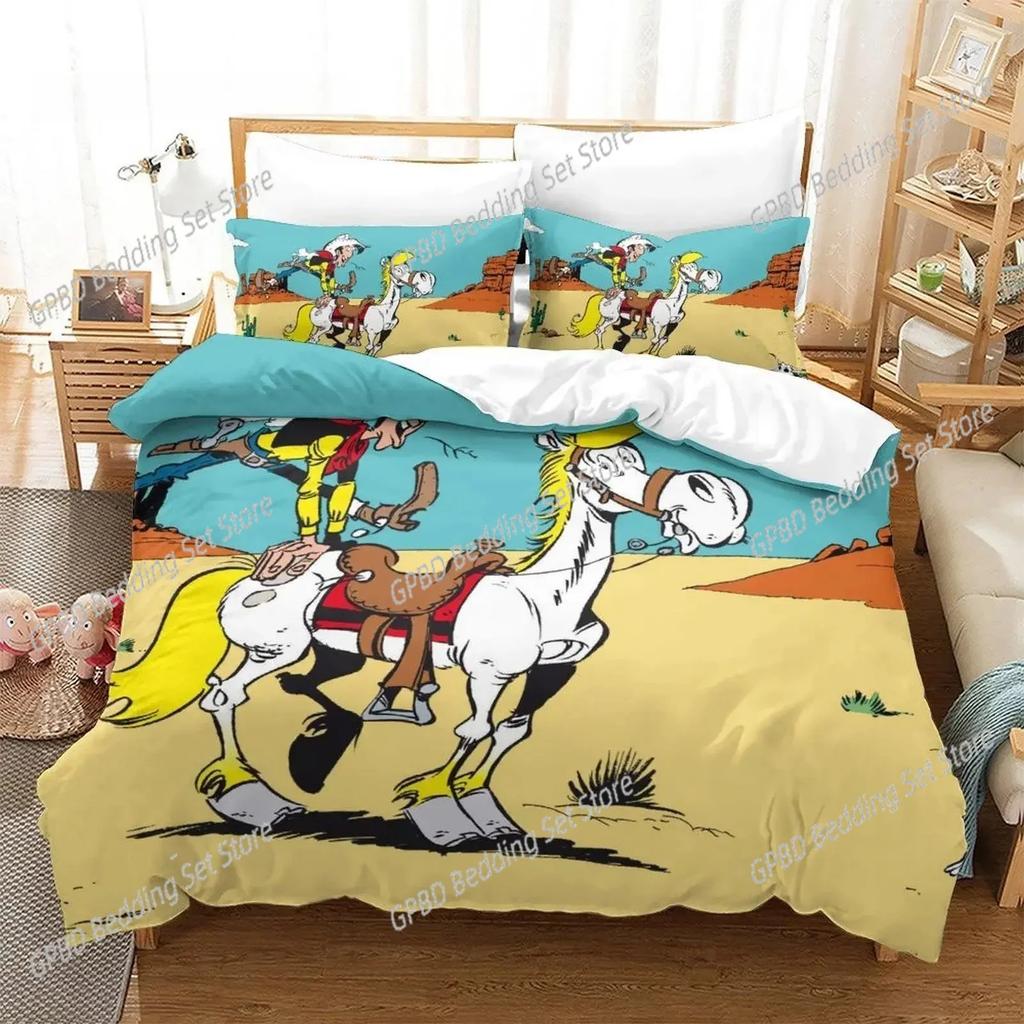 New Lucky Luke 3D NEW Duvet Cover Pillowcase Bedding Set Adult Boy Girl Bedroom Decoration Children Single Double Large