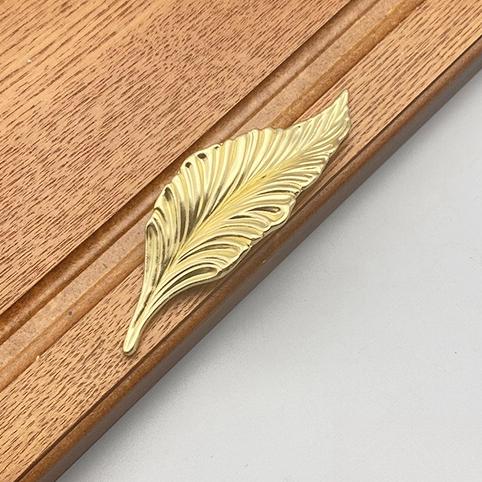 Zinc alloy leaf symmetrical antique bronze cabinet door drawer installation handle wardrobe door handle home decoration