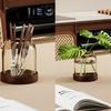 Retro Fruit Fork & Coffee Spoon Set, 304 Stainless Steel Cutlery with Glass Jar & Wooden Base for Dessert & Table Decor