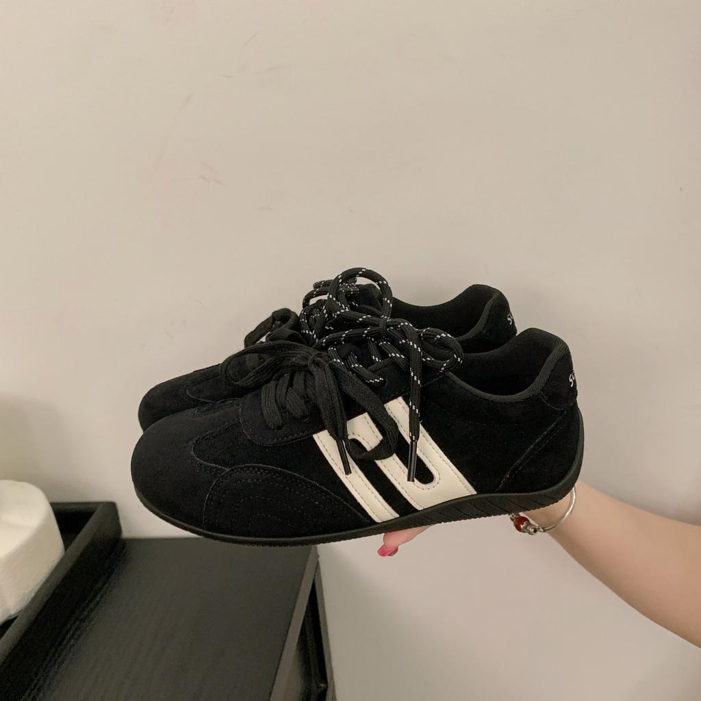 Ретро контрастная цветная вставка, кроссовки для немецких тренировок на плоской подошве для женщин, новинка 2025 года, удобные и универсальные, легкие спортивные