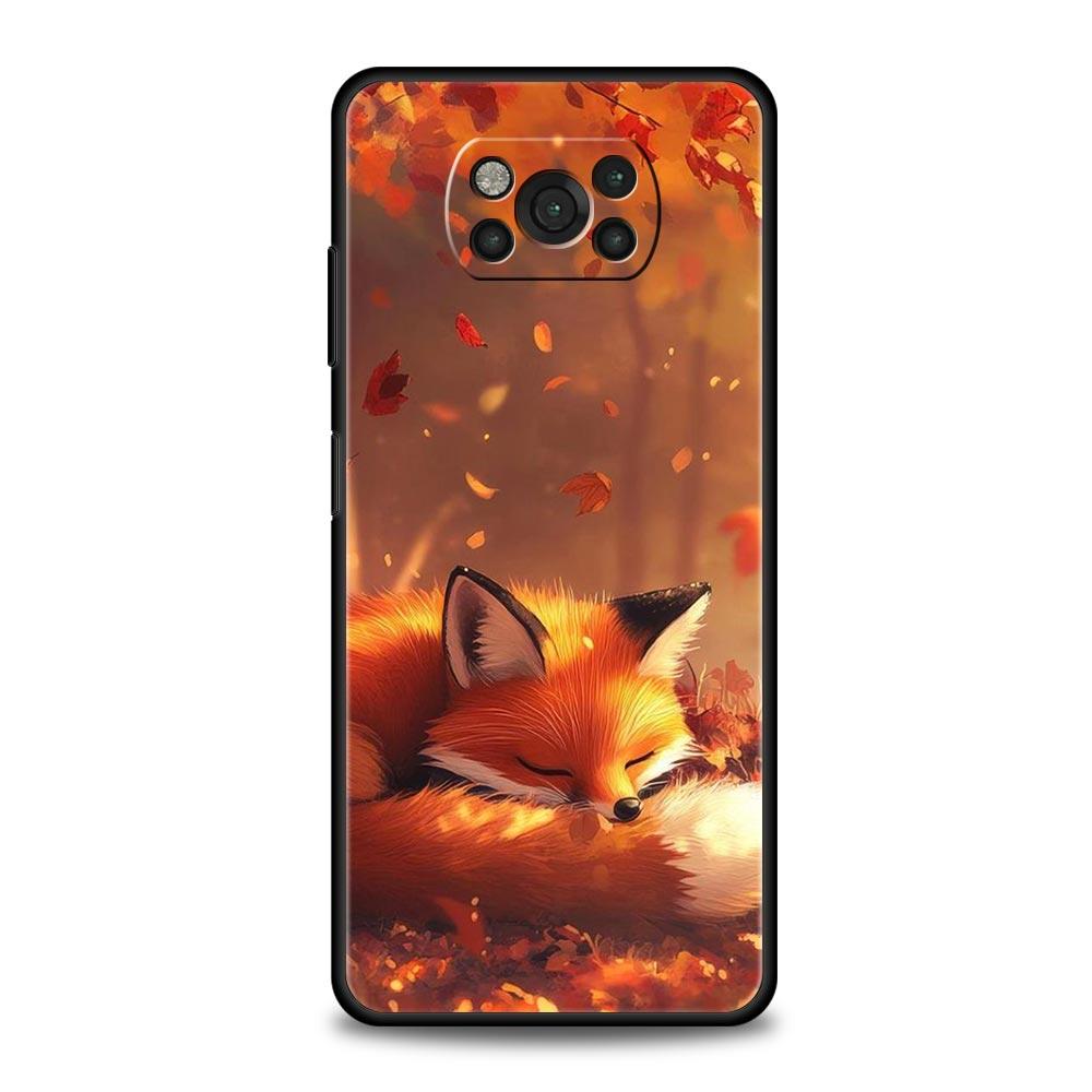 Чехол для телефона Красная Лиса для Xiaomi Poco F7 Ultra F6 F5 F4 F3 X6 X5 X4 X3 NFC C51 C55 M4 GT 5G Мягкий ТПУ Корпус Fundas Capas Сумки