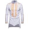 Men Mid-length T-Shirt Vintage Print Long Sleeve Muslim Shirt Man Casual Tee Fashion Tops Plus Size