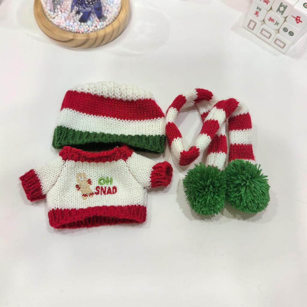 Лабубу 17 см Рождественский костюм оленя: Комплект накидка и свитер для куклы