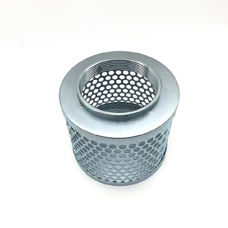 Pump Suction Filter Basket With NPT Female Thread Carbon Plated Steel Mesh Block Debris Effectively for Solids Reduction