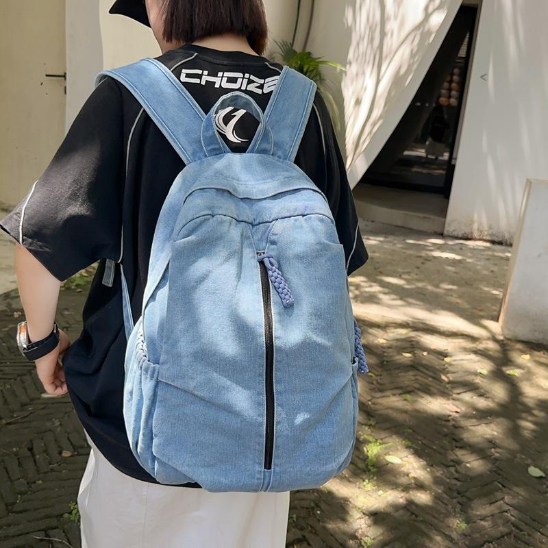 Джинсовая сумка для школьников, мужской рюкзак большой емкости, женский дорожный рюкзак