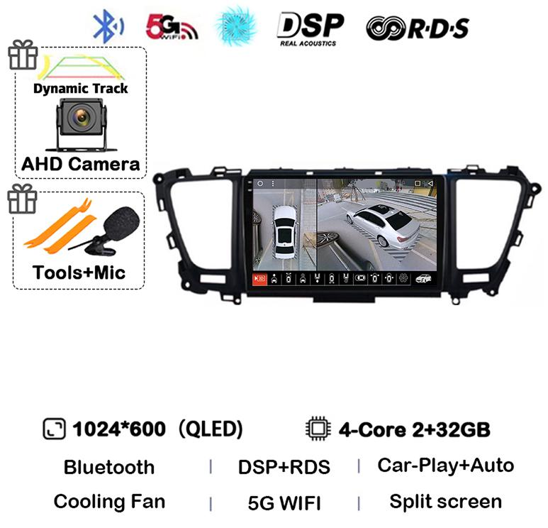 Автомагнитола Android 14 Carplay Auto для Kia Carnival YP Sedona 2014 2015 2016 2017 2018-2020 4G WIFI Мультимедийный плеер GPS Стерео