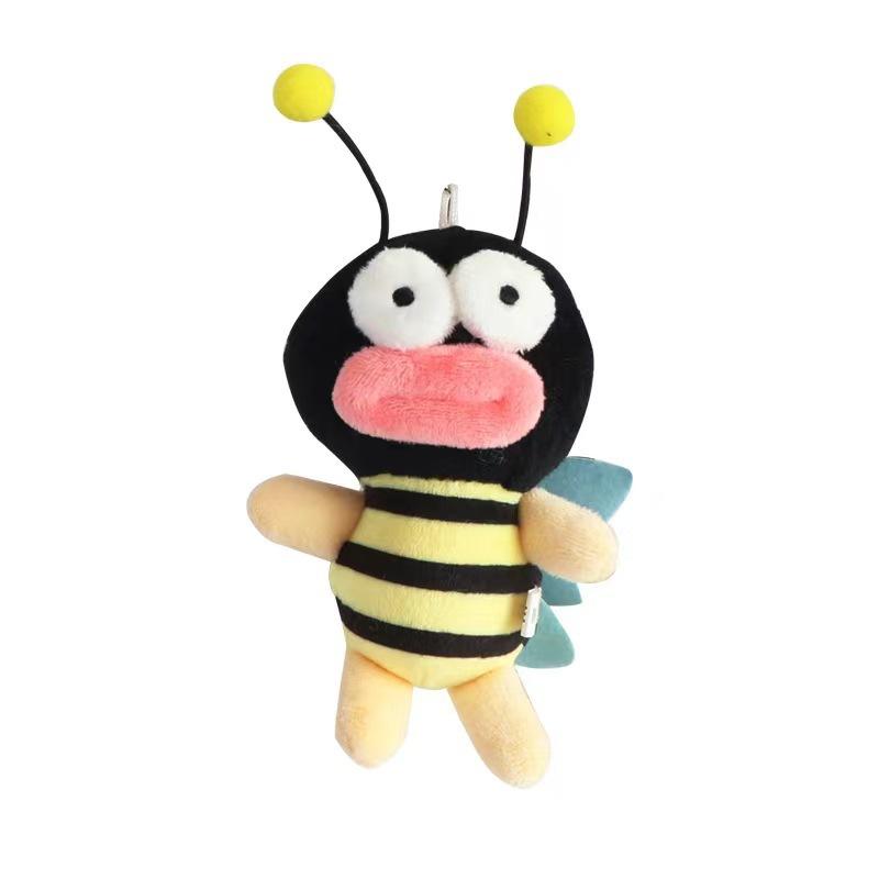 Творческий плюшевый кукла-сосиска в виде пчелы, мультяшные животные, брелок для ключей в виде пчелы, милый плюшевый маленький кулон, плюшевая кукла, сумка, кулон, подарок