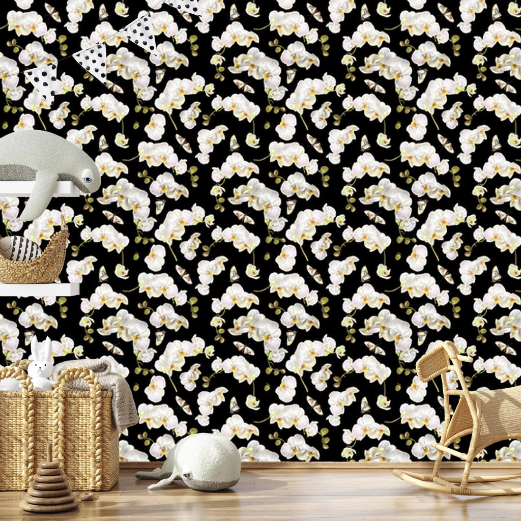 Orchid nature flowers wallpaper for living room and bedroom 50x1000
